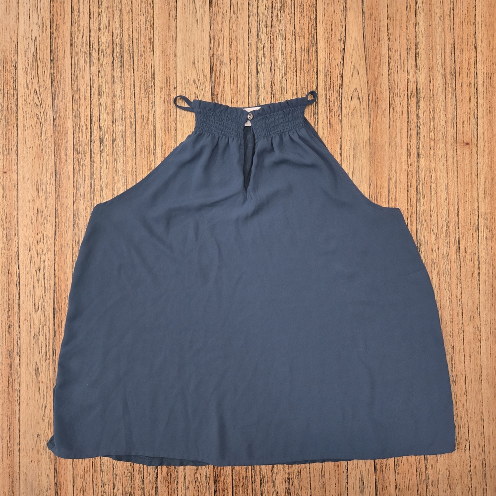 Loft Womens Small Blue Halter Top Sleeveless Blouse - Picture 1 of 8